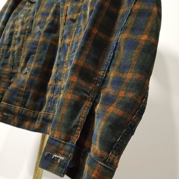 LEVI STRAUSS GREEN|BROWN|BLUE PLAID COURDROY JACKET MEN SIZE XXL - Picture 11 of 13